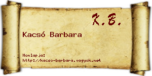 Kacsó Barbara névjegykártya
