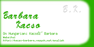 barbara kacso business card